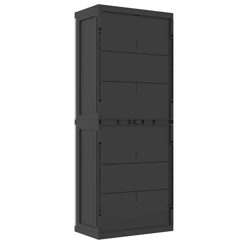 Armoire de rangement d'extérieur compacte 65 x 37 x 165 cm verrouillable design moderne en PP gris 02_0047410