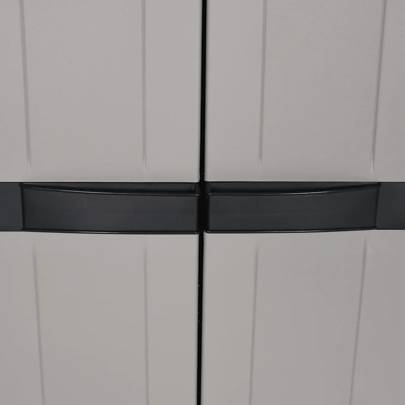 Armoire de rangement d'extérieur compacte 65 x 37 x 165 cm verrouillable design moderne en PP gris 02_0047410