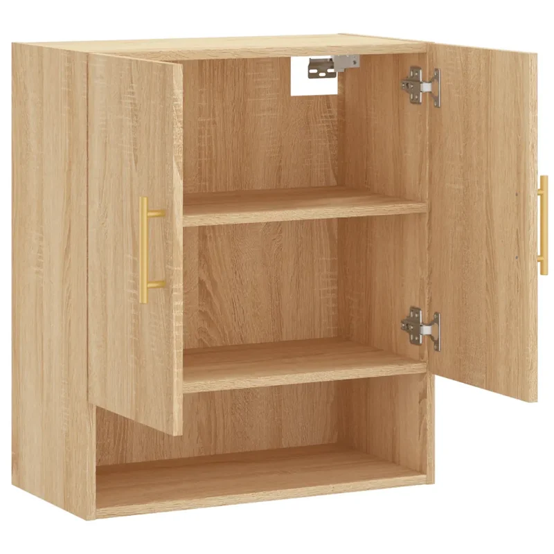 Armoire murale rangement décorative 60 x 31 x 70 cm en bois d'ingénierie chêne sonoma 02_0048756