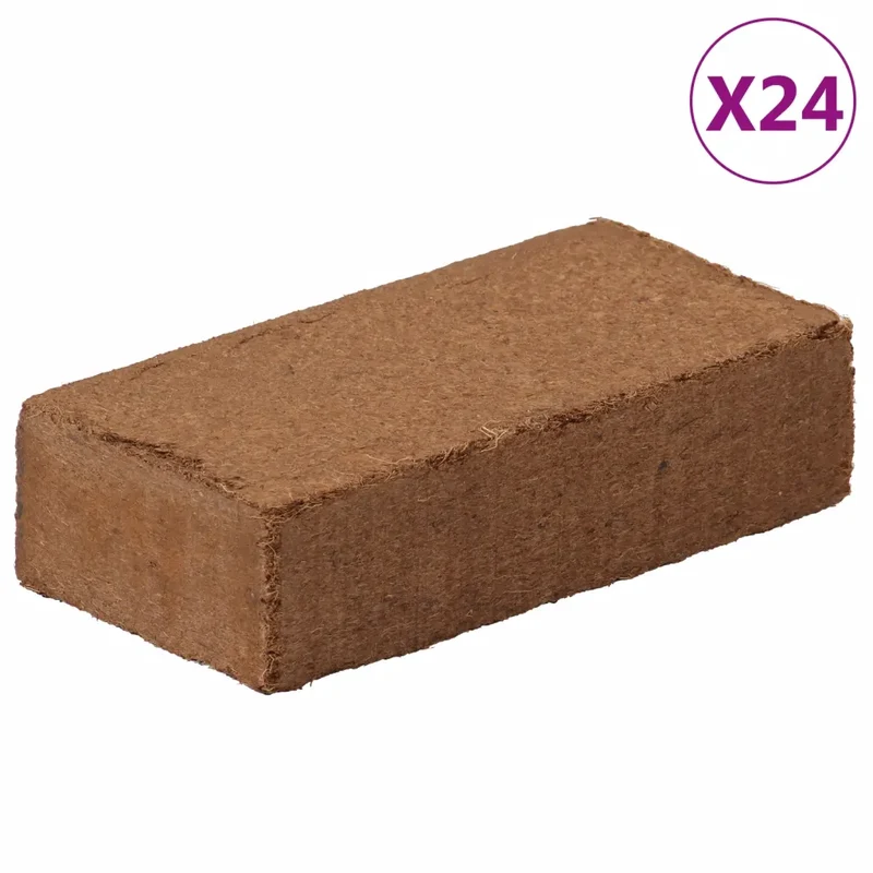 Lot de 24 blocs de coco naturels pour jardinage 650 g chacun amélioration de sol aération en fibre de coco naturel 02_0046199