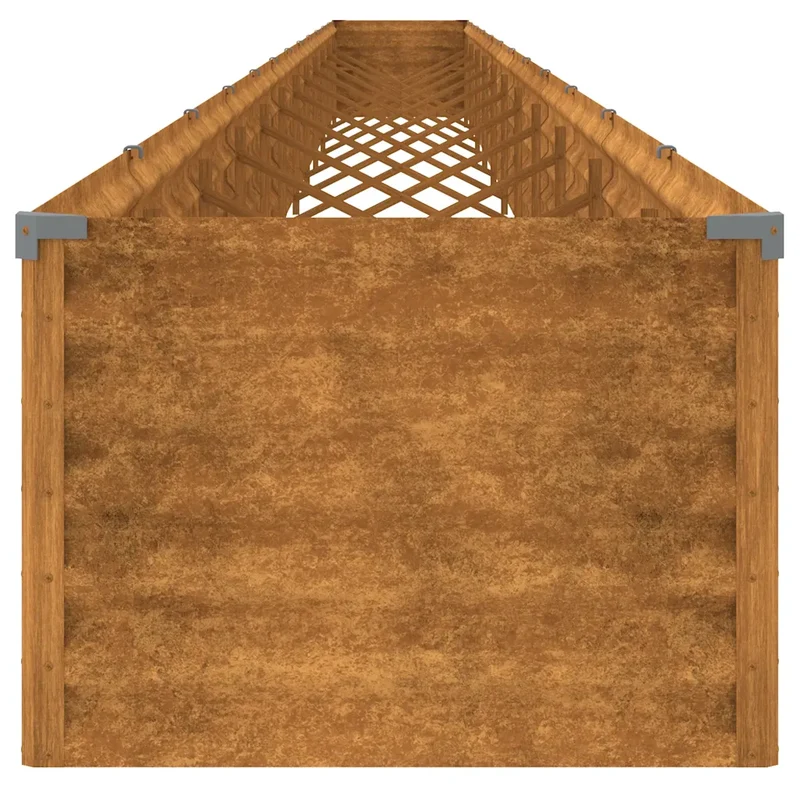 Lit surélevé de jardin ample décoration 1152 x 50 x 36 cm en acier corten rouillé 02_0046133