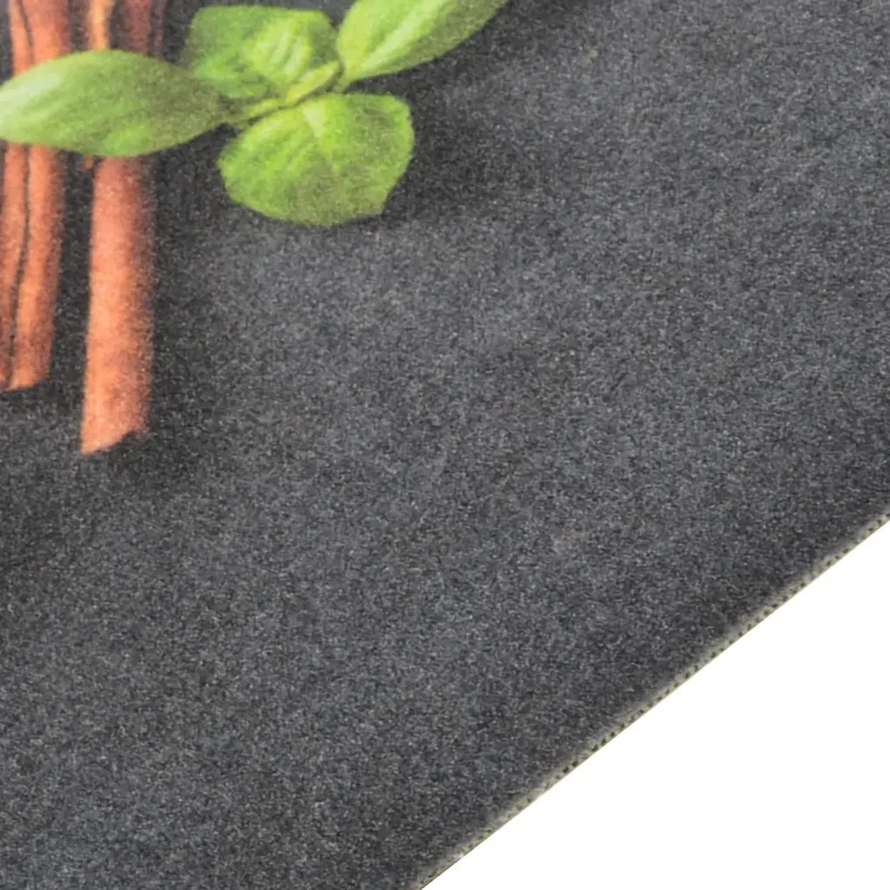 Tapis de cuisine lavable impression d'épices 60 x 300 cm antidérapant doux ambiance cosy en velours multicolore 02_0046034