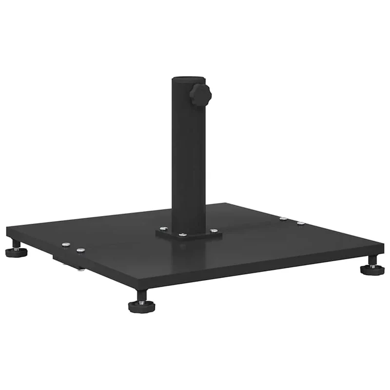 Lot de 1 base de parasol carré pour jardin 45 x 45 x 31 cm robuste et résistante aux UV en acier noir 02_0058923