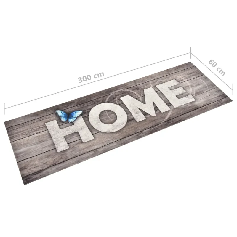 Tapis de cuisine rectangulaire lavable 300 x 60 cm antidérapant intérieur extérieur en polyamide beige 02_0046536