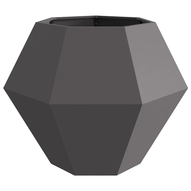 Jardinière rectangulaire extérieure design moderne 100 x 100 x 80 cm en acier noir 02_0053090
