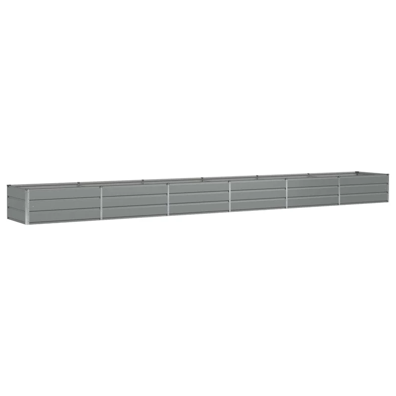 Jardinière moderne design industriel pour jardin terrasse 600 x 80 x 45 cm en acier gris clair 02_0059195