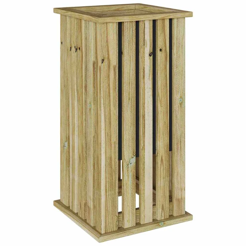 Caisses de plantation en bois durable 33 x 33 x 65 cm pour jardin terrasse avec look rustique en pinède marron 02_0058973