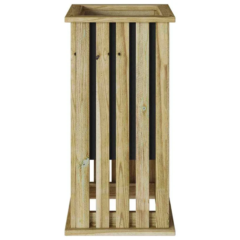 Caisses de plantation en bois durable 33 x 33 x 65 cm pour jardin terrasse avec look rustique en pinède marron 02_0058973