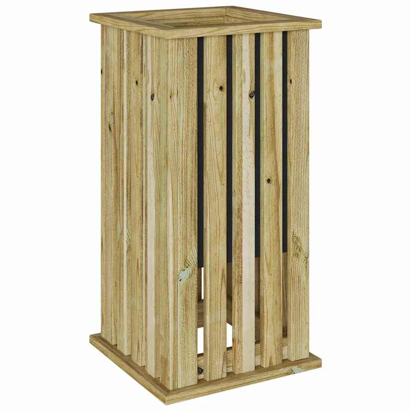 Caisses de plantation en bois durable 33 x 33 x 65 cm pour jardin terrasse avec look rustique en pinède marron 02_0058973