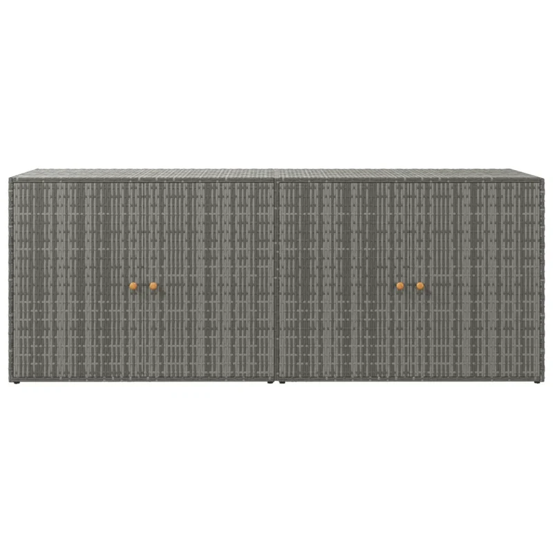 Armoire de rangement jardin 198 x 55,5 x 80 cm grand espace pratique design contemporain en résine tressée gris 02_0046635