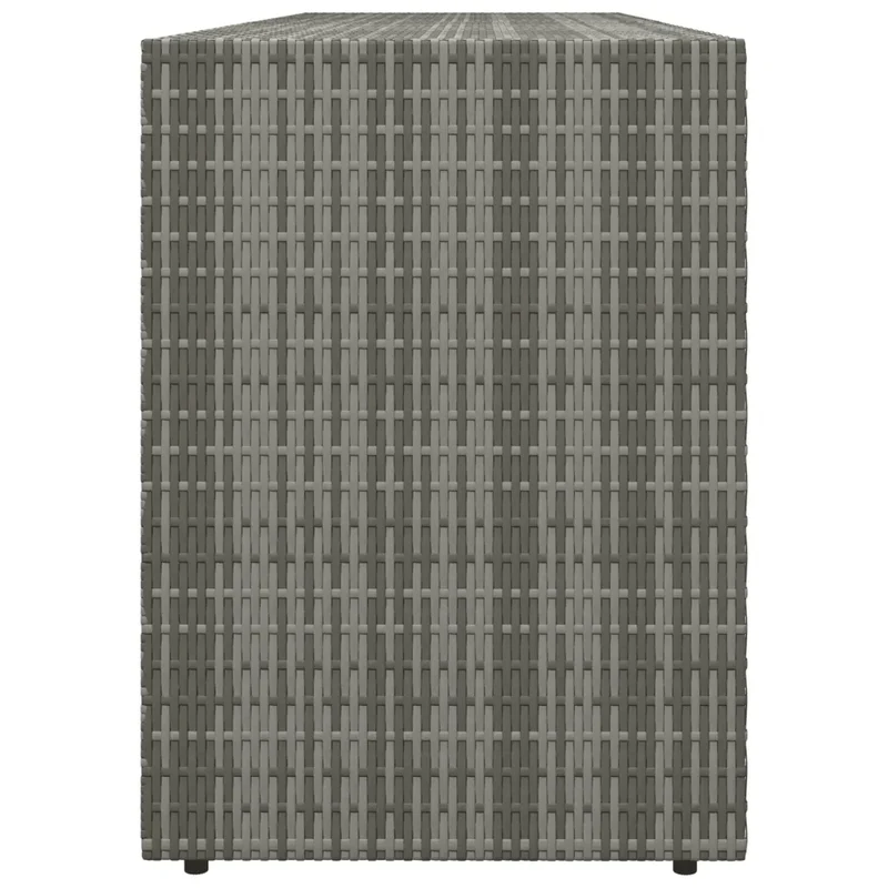 Armoire de rangement jardin 198 x 55,5 x 80 cm grand espace pratique design contemporain en résine tressée gris 02_0046635