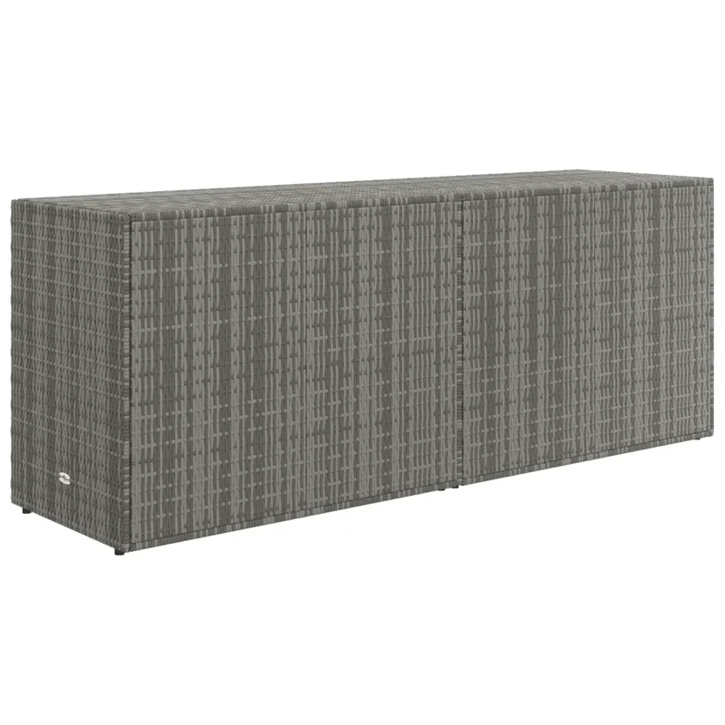 Armoire de rangement jardin 198 x 55,5 x 80 cm grand espace pratique design contemporain en résine tressée gris 02_0046635