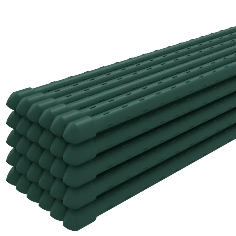 Lot de 30 piquets pour plantes de jardin soutien 0,8 x 60 cm en acier vert 02_0046621