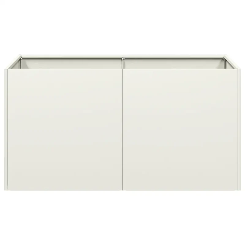 Jardinière moderne pour extérieur 80 x 40 x 40 cm espace de plantation polyvalent style épuré en acier laminé à froid blanc 02_0051458