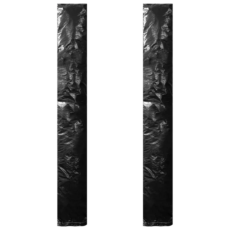 Lot de 2 housses de parasol avec fermeture éclair 175 x 30-35 cm étanches résistantes aux UV jardin en PE noir 02_0055137