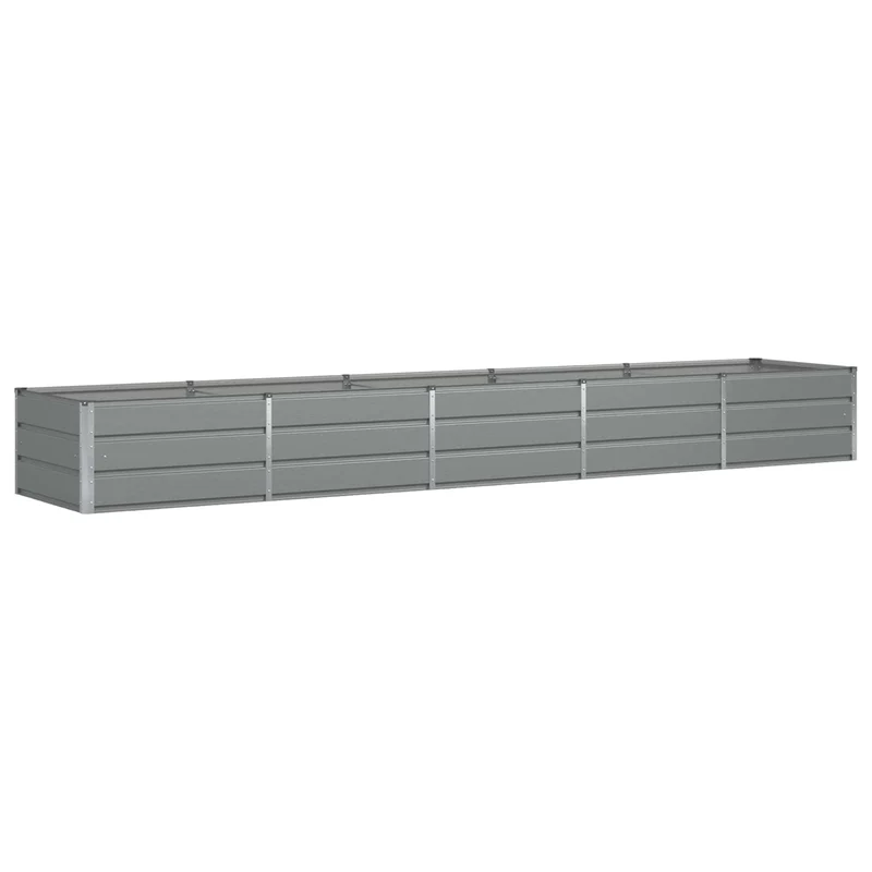 Jardinière moderne design industriel 400 x 80 x 45 cm pour intérieur extérieur en acier gris clair 02_0059193