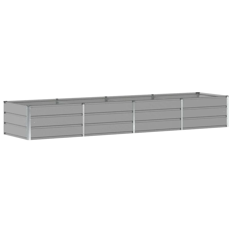 Jardinière moderne design industriel 320 x 80 x 45 cm usage intérieur extérieur en acier gris clair 02_0059191