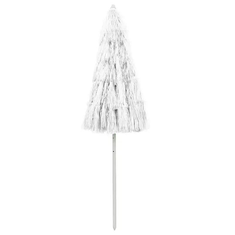 Parasol de plage inclinable style hawaï 240 x 210 cm protection UV durable en polyester blanc 02_0046509