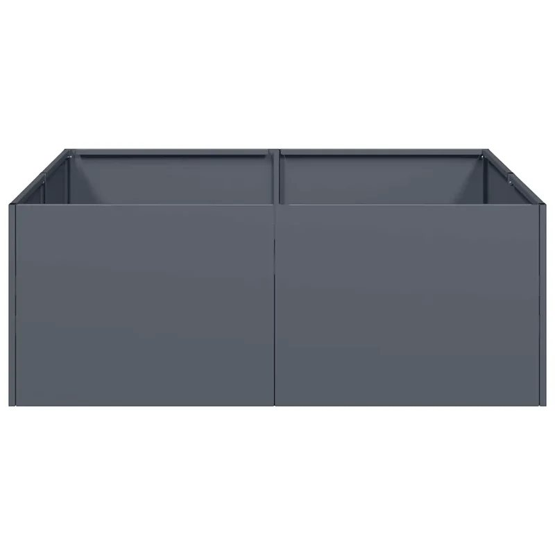 Jardinière moderne espace extérieur 80 x 80 x 30 cm avec fond ouvert acier anthracite 02_0051584