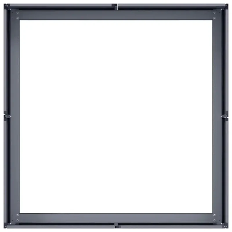 Jardinière moderne espace extérieur 80 x 80 x 30 cm avec fond ouvert acier anthracite 02_0051584