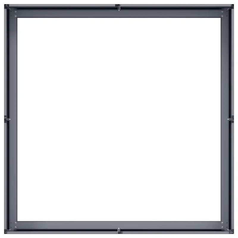 Jardinière carrée moderne balcon jardin 100 x 100 x 30 cm avec fond ouvert esthétique en acier anthracite 02_0051590