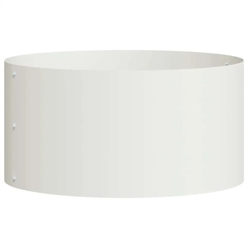 Anneau de jardinière ronde moderne design épuré extérieur 40 x 40 x 20 cm en acier blanc 02_0052247