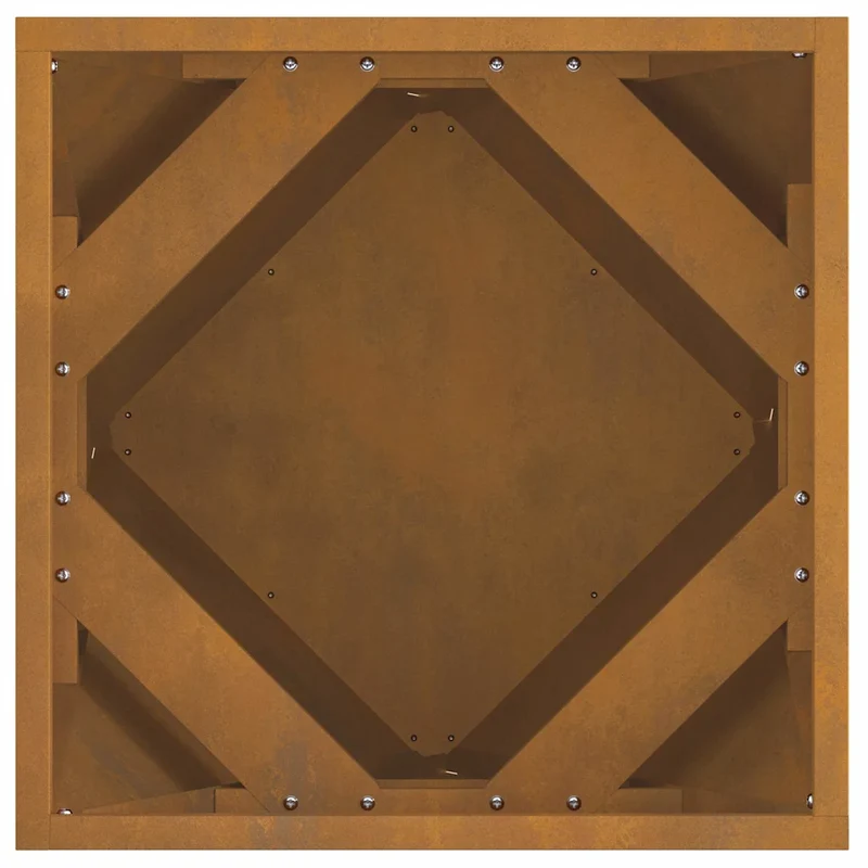 Lot de 2 jardinières carrées 40 x 40 x 40 cm idéal extérieur chic ambiance moderne en acier rouillé 02_0053075