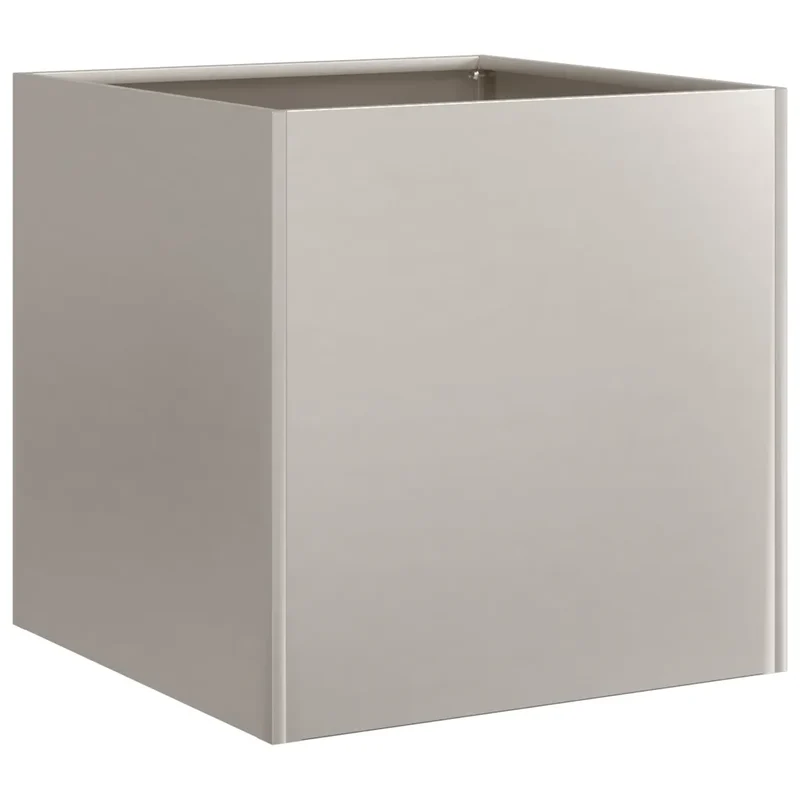 Jardinière carrée fond ouvert jardin terrasse 40 x 40 x 40 cm design moderne en acier rouillé 02_0051456