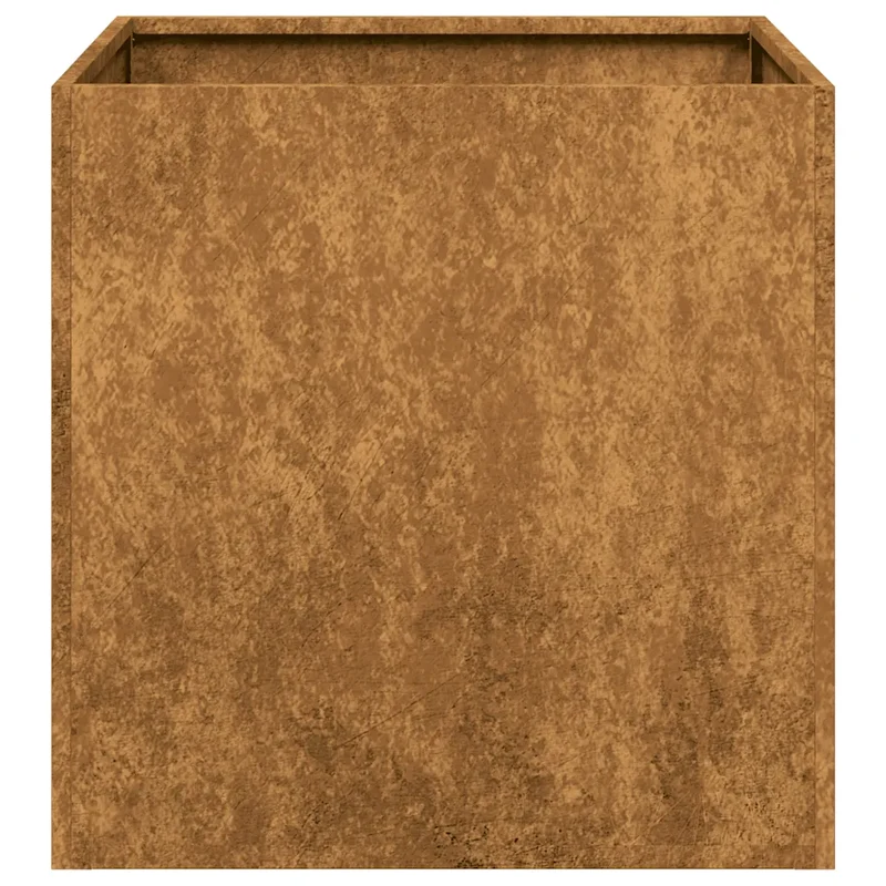 Jardinière carrée fond ouvert jardin terrasse 40 x 40 x 40 cm design moderne en acier rouillé 02_0051456