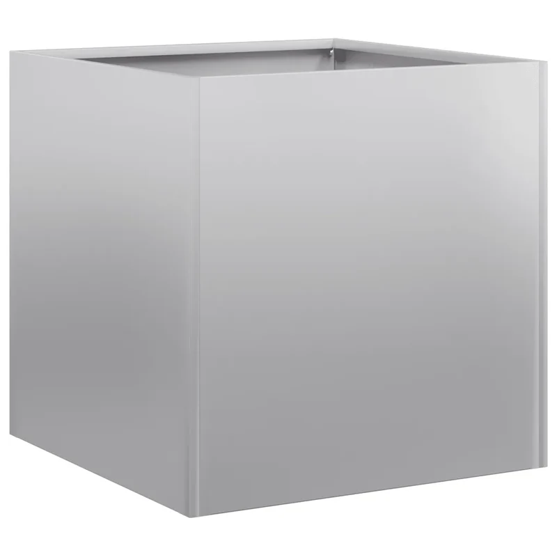 Jardinière carrée décorative extérieure 40 x 40 x 40 cm finition moderne en acier galvanisé 02_0051455