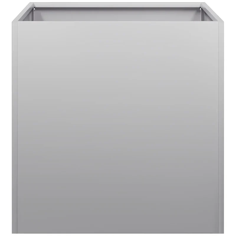 Jardinière carrée décorative extérieure 40 x 40 x 40 cm finition moderne en acier galvanisé 02_0051455