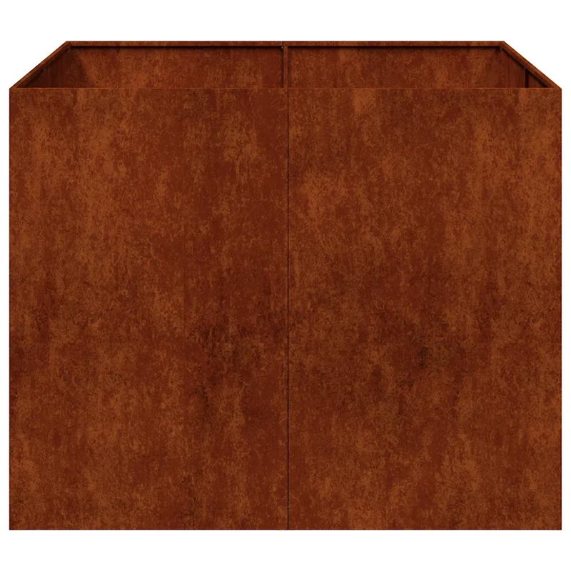 Jardinière carrée design moderne jardin 100 x 100 x 80 cm stable en acier rouillé 02_0051605