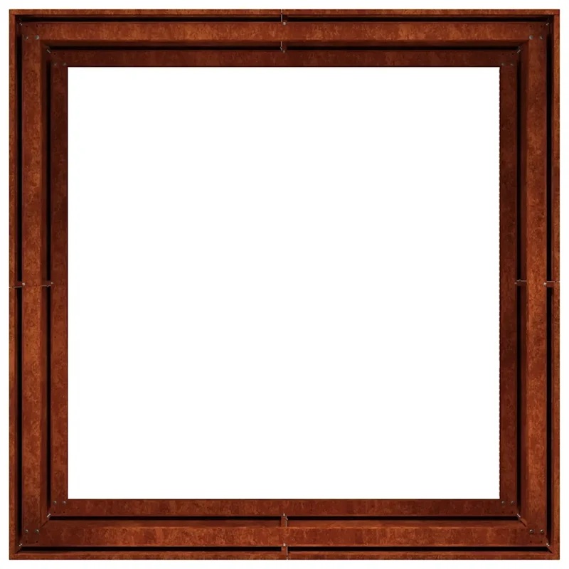 Jardinière carrée design moderne jardin 100 x 100 x 80 cm stable en acier rouillé 02_0051605