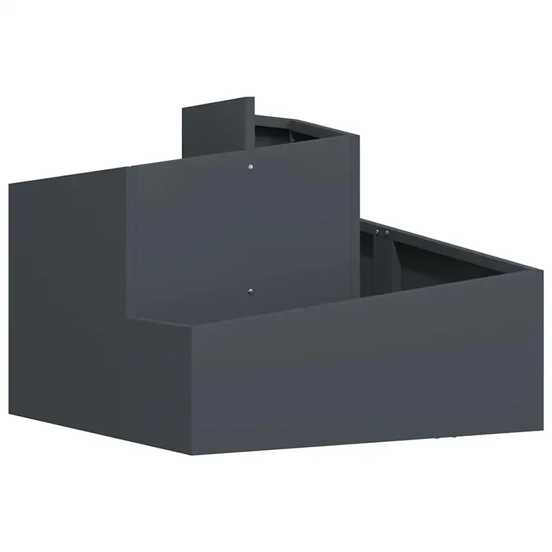 Cache-pot de jardin moderne en métal 60 x 60 x 50 cm design industriel extérieur durable en acier anthracite 02_0052213