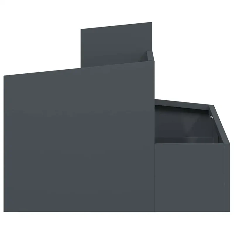 Cache-pot de jardin moderne en métal 60 x 60 x 50 cm design industriel extérieur durable en acier anthracite 02_0052213