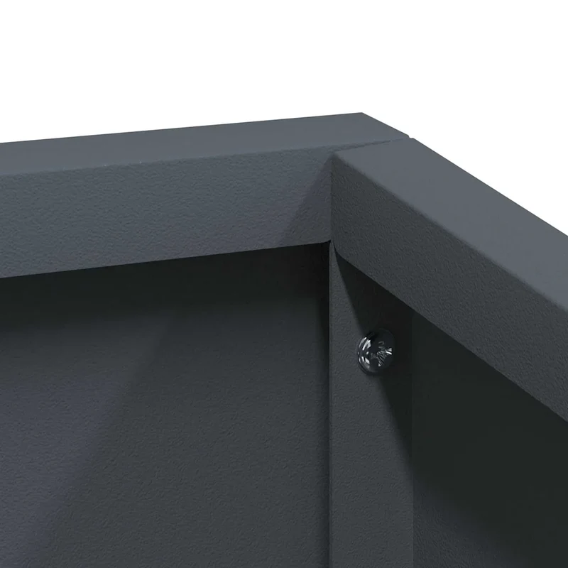 Cache-pot de jardin moderne en métal 60 x 60 x 50 cm design industriel extérieur durable en acier anthracite 02_0052213
