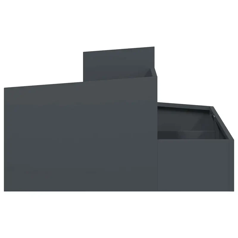 Cache-pot de jardin moderne 80 x 80 x 50 cm élégant et pratique en acier anthracite 02_0052220
