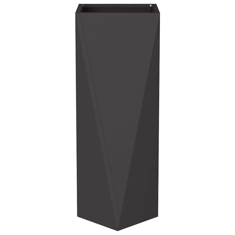 Lot de 2 jardinières modernes pratiques pour extérieur 30 x 30 x 75 cm en acier noir 02_0053007
