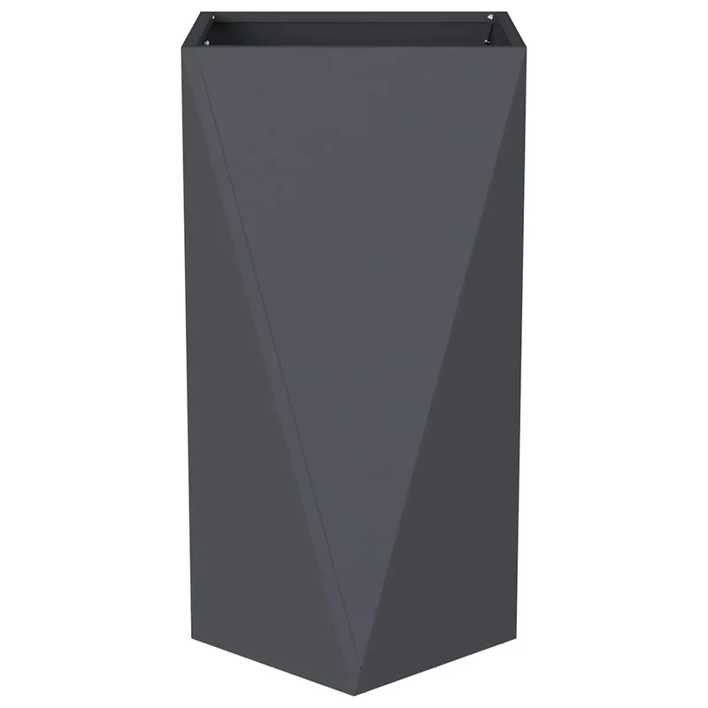 Lot de 2 jardinières modernes pour extérieur 40 x 40 x 75 cm avec base stable en acier anthracite 02_0053025