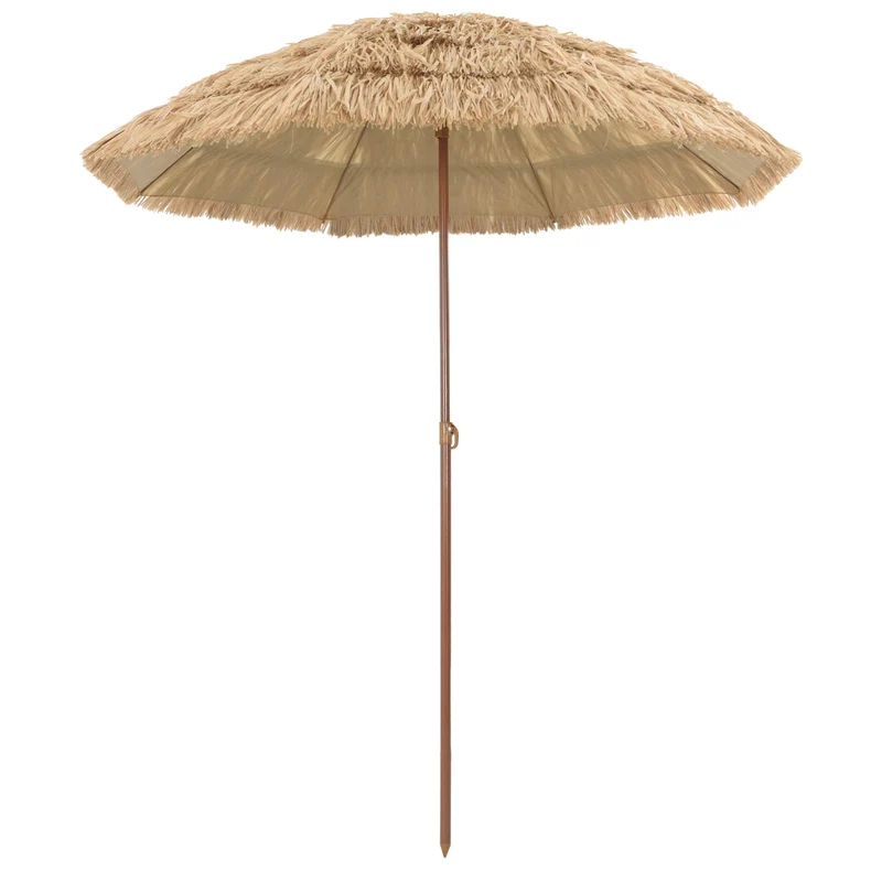 Parasol de plage réglable portatif style tropical jardin 255 x 255 x 196 cm en polyester naturel 02_0058867