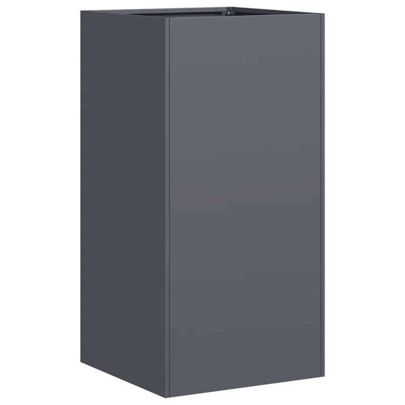Jardinière moderne 40 x 40 x 80 cm avec fond ouvert stabilité accrue jardin extérieur en acier laminé à froid anthracite 02_0051494