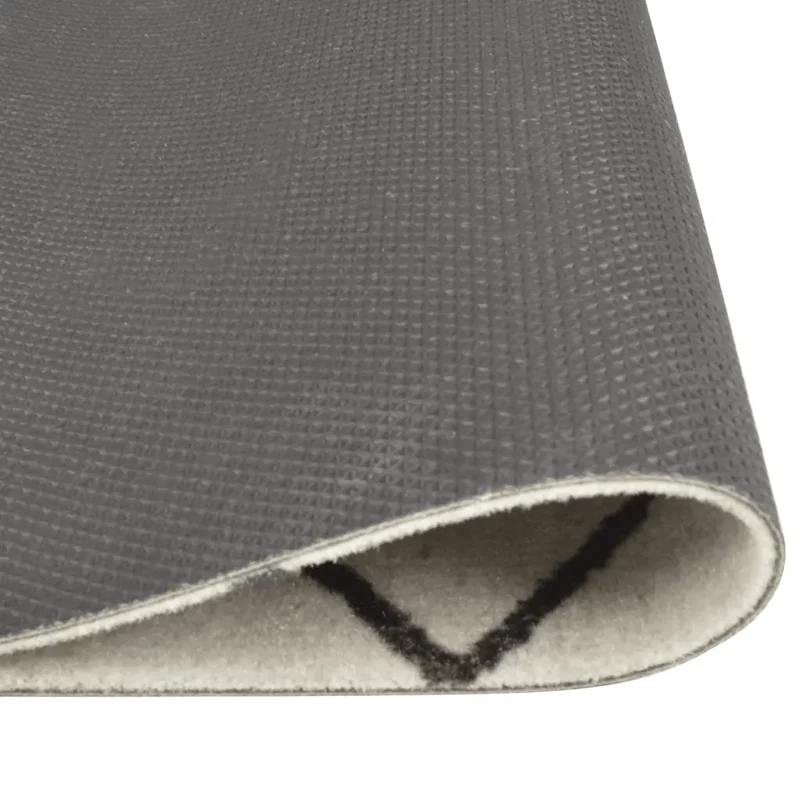 Tapis de cuisine lavable moelleux design élégant 150 x 45 cm en velours gris 02_0046059