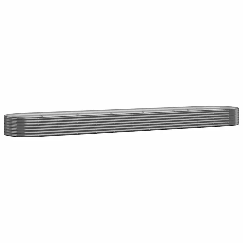 Lit surélevé de jardin ovale 507 x 100 x 36 cm résistant aux intempéries style contemporain en acier galvanisé anthracite 02_0046582