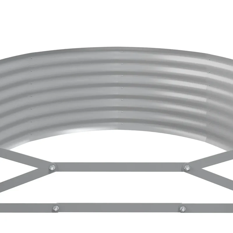 Lit surélevé de jardin ovale 507 x 100 x 36 cm résistant aux intempéries style contemporain en acier galvanisé anthracite 02_0046582