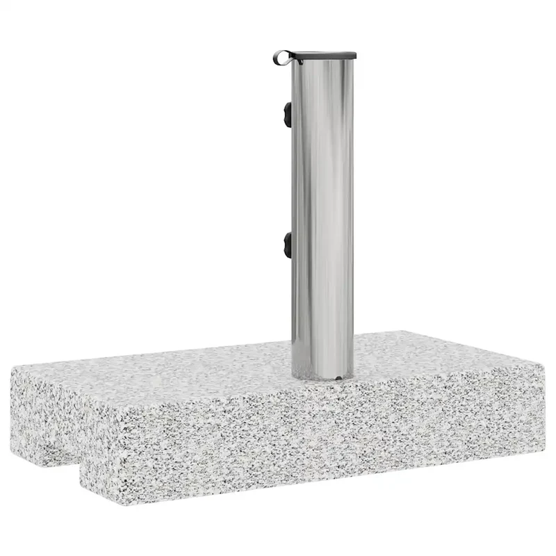 Socle de parasol rectangulaire 45 x 25 x 38,5 cm stable élégant en granite gris 02_0045884