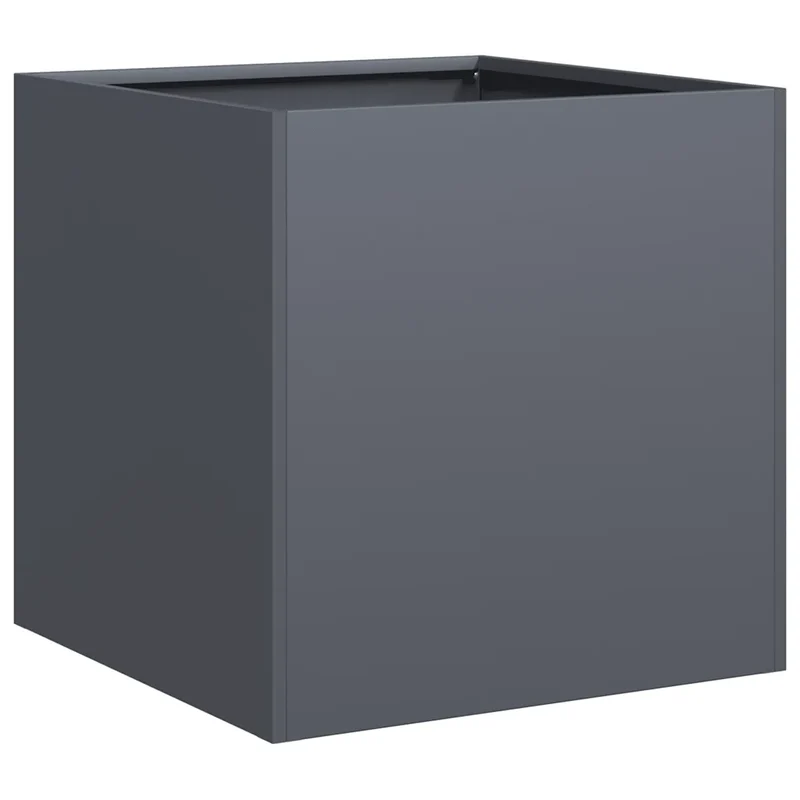 Jardinière moderne pour jardin balcon 40 x 40 x 40 cm design élégant profondeur en acier laminé à froid anthracite 02_0051453