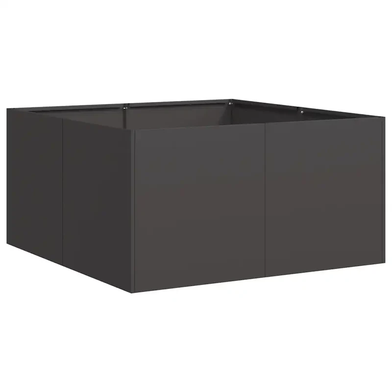 Jardinière noire en acier laminé à froid 80 x 80 x 40 cm avec fond ouvert design moderne espaces extérieurs 02_0051523