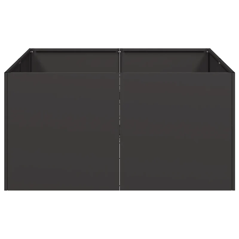 Jardinière noire en acier laminé à froid 80 x 80 x 40 cm avec fond ouvert design moderne espaces extérieurs 02_0051523