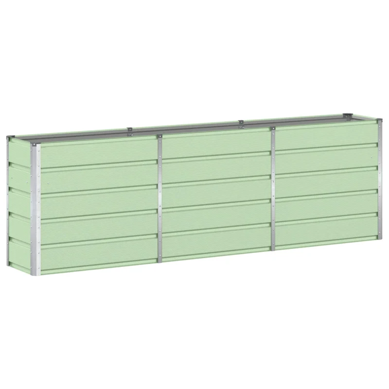 Jardinière design moderne polyvalente 160 x 40 x 75 cm en acier vert 02_0059263