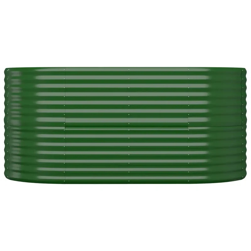 Lit surélevé de jardin ovale grand espace extérieur 152 x 80 x 68 cm en acier galvanisé vert 02_0046571